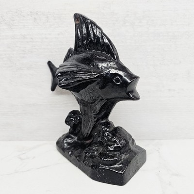 Doorstop Single Art Deco Vintage Fish Kissing Face Bookend Cast Iron unbranded