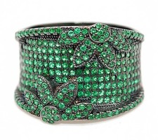 4CT Treated Emerald 925 Solid Genuine Sterling Silver Ring Jewelry Sz 6,7,8 ZB8