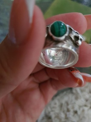 Stunning GUCCI Garden Tiger Cat Head Band chunky Ring size 13