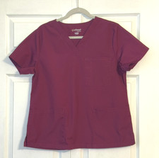 Maroon Scrub Top, Unisex Sz Medium, By Allheart Basics