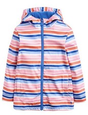 Joules Girl  s Pink Rainbow Stripe Radiance Waterproof Rain Coat Sz 4 NWT
