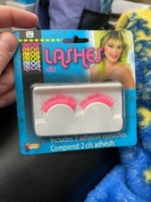Tubular Neon Pink Costume Eyelashes One Size New  