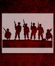Soldier Men Rifles 8.5" x 11" Stencil FAST FREE SHIPPING 586