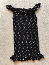 Womens Off Shoulder Floral Black Ruffle Hem Short Dress Size Medium Forever 21