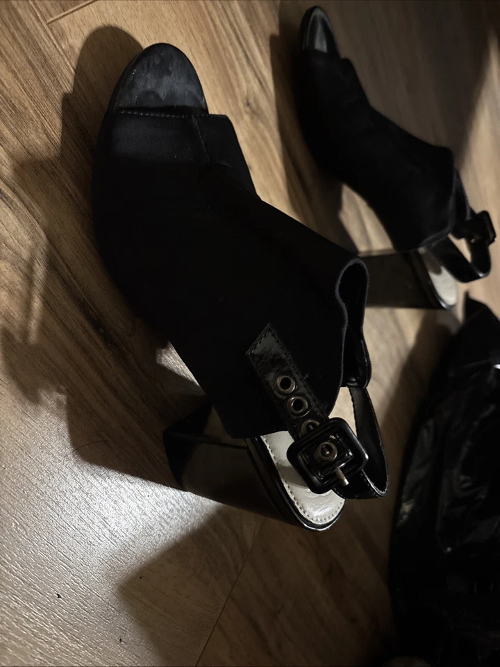 Damas Dana Buchman DB DINA Negro Punta Abierta Tacones Cordones Talla 6 Medianos Foto 2 de 4