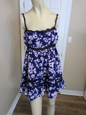 Urban Outfitters Eliana Blue Floral Mini Strappy Back Babydoll Dress Size Large