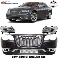Front Bumper Cover Fascia & Grille Assembly Kit For 2017-2019 Chrysler 300