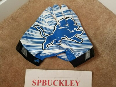 NIKE VAPOR JET 3.0 NFL DETROIT LIONS RECEIVERS FOOTBALL GLOVES, ADULT 3XL, USED