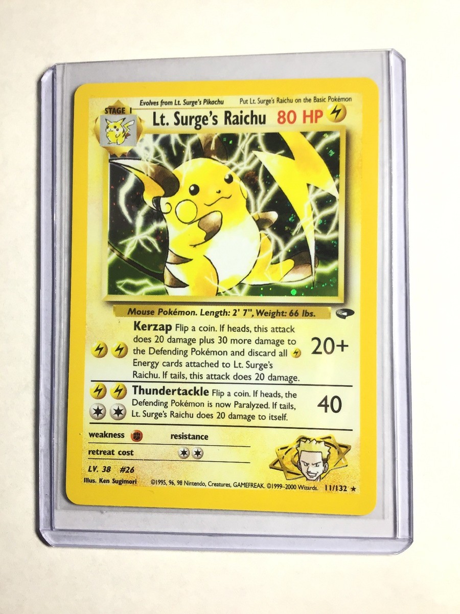 LT. SURGE'S RAICHU - 11/132 - Gym Challenge - Holo - Pokemon Card