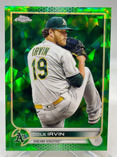Cole Irvin 2022 Topps Update Sapphire Green Refractor #01/75 Oakland A's #US292