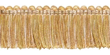 Gold Antique Gold 1.25" Brush Fringe Trim Rustic Gold [By The Yard]