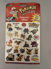 1999 POKEMON Rose Art TEMPORARY TATTOOS Nintendo Vintage 50 Tattoos New Sealed