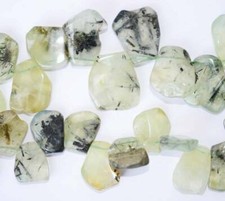 Bamboo Natural Prehnite Green Gemstone Beads 15" Hand Making DIY Jewellery