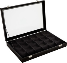 Black Velvet Jewelry Display Tray Organizer Case, Rock Collection Box for Gemsto