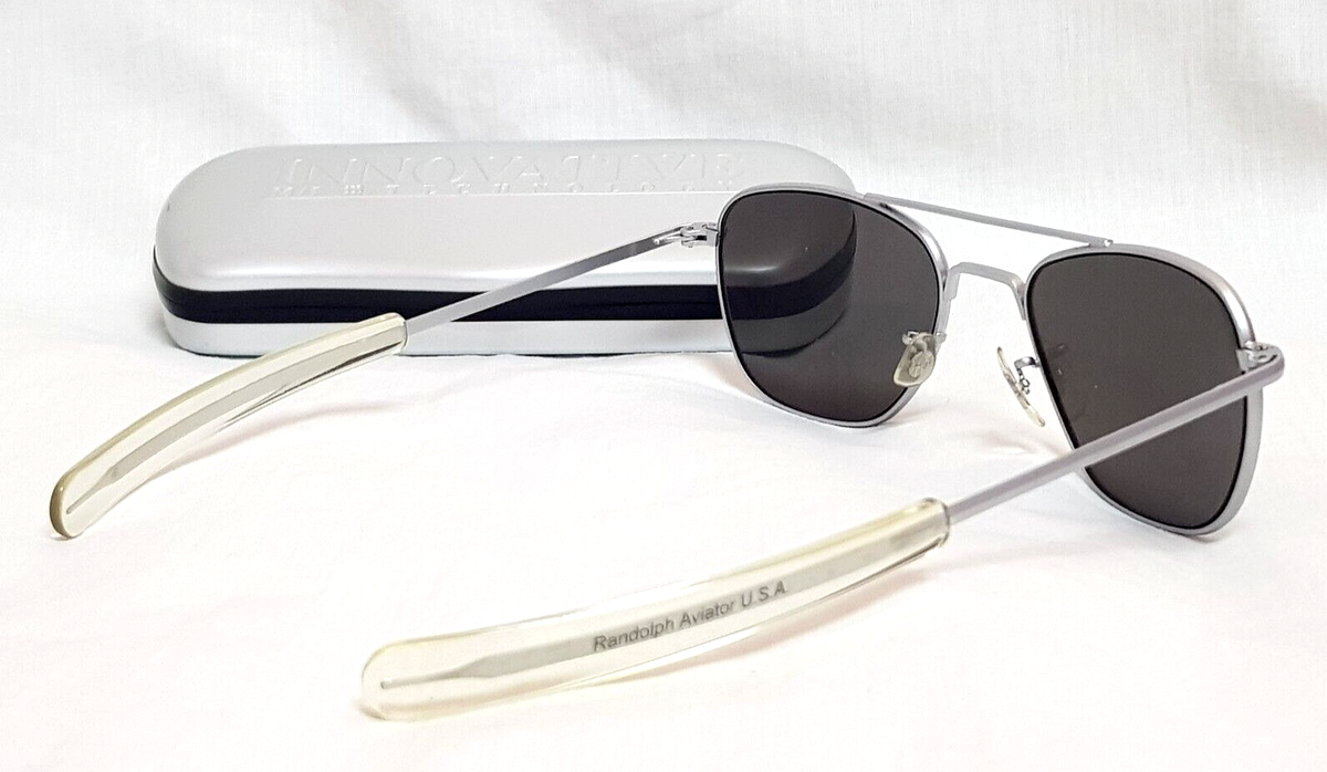 NEW Randolph Engineering Silver and Black Sunglasses Randolph x BKC Aviator 22K Black Gold & Coastal Gray  main image 3