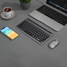 Wireless Bluetooth keyboard mouse suit Rechargeable mute Portable Retro Slot