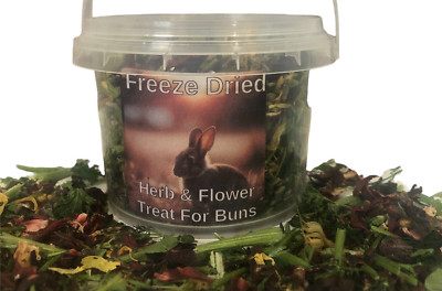 Freeze-Dried Foraging Treats for Rabbits | Herbal Flower Blend | 1.2oz