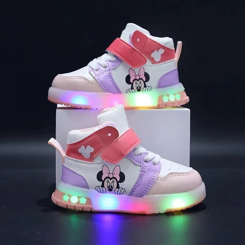 Disney Kinder LED Schuhe Micky Maus Cartoon Minnie Mickey Mouse Jungen Mädchen - Bild 2 von 4