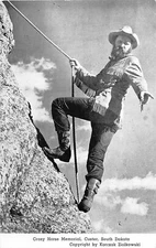 H87/ Custer South Dakota Postcard c40s Crazy Horse Memorial Ziolkowski 54