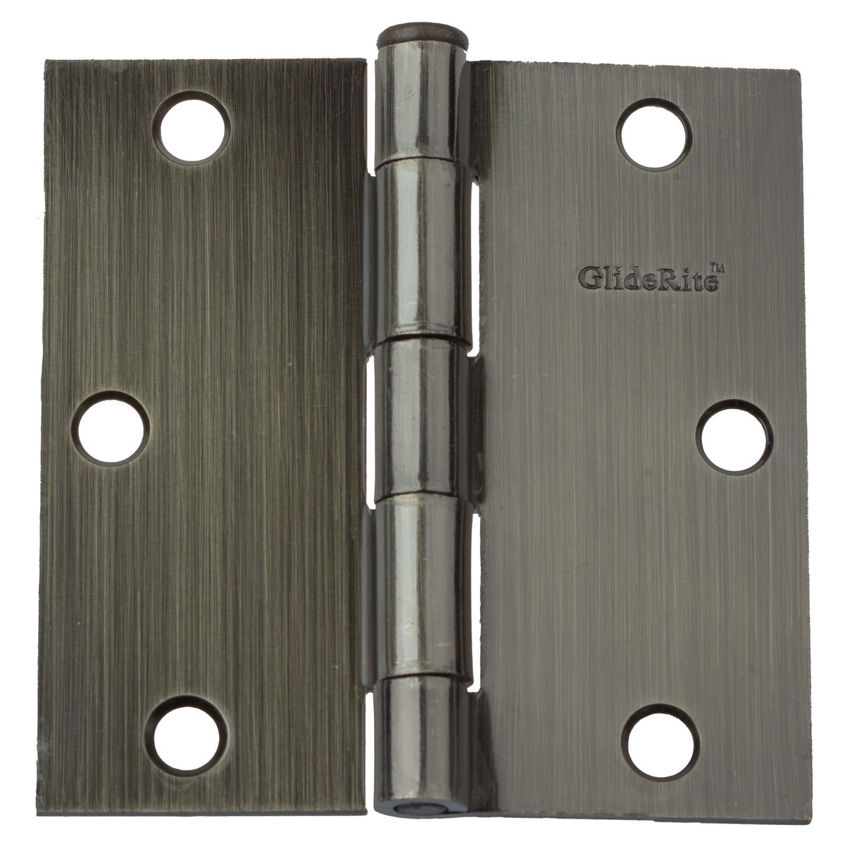 GlideRite 3.5" Matte Black Square Corner Door Hinge (3500-MB-1) - Steel, Traditional Style