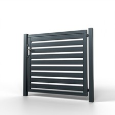 Lamellen Tor 1-fluegelig Gartentor Zauntor Anthrazit Design Modern Flügeltor