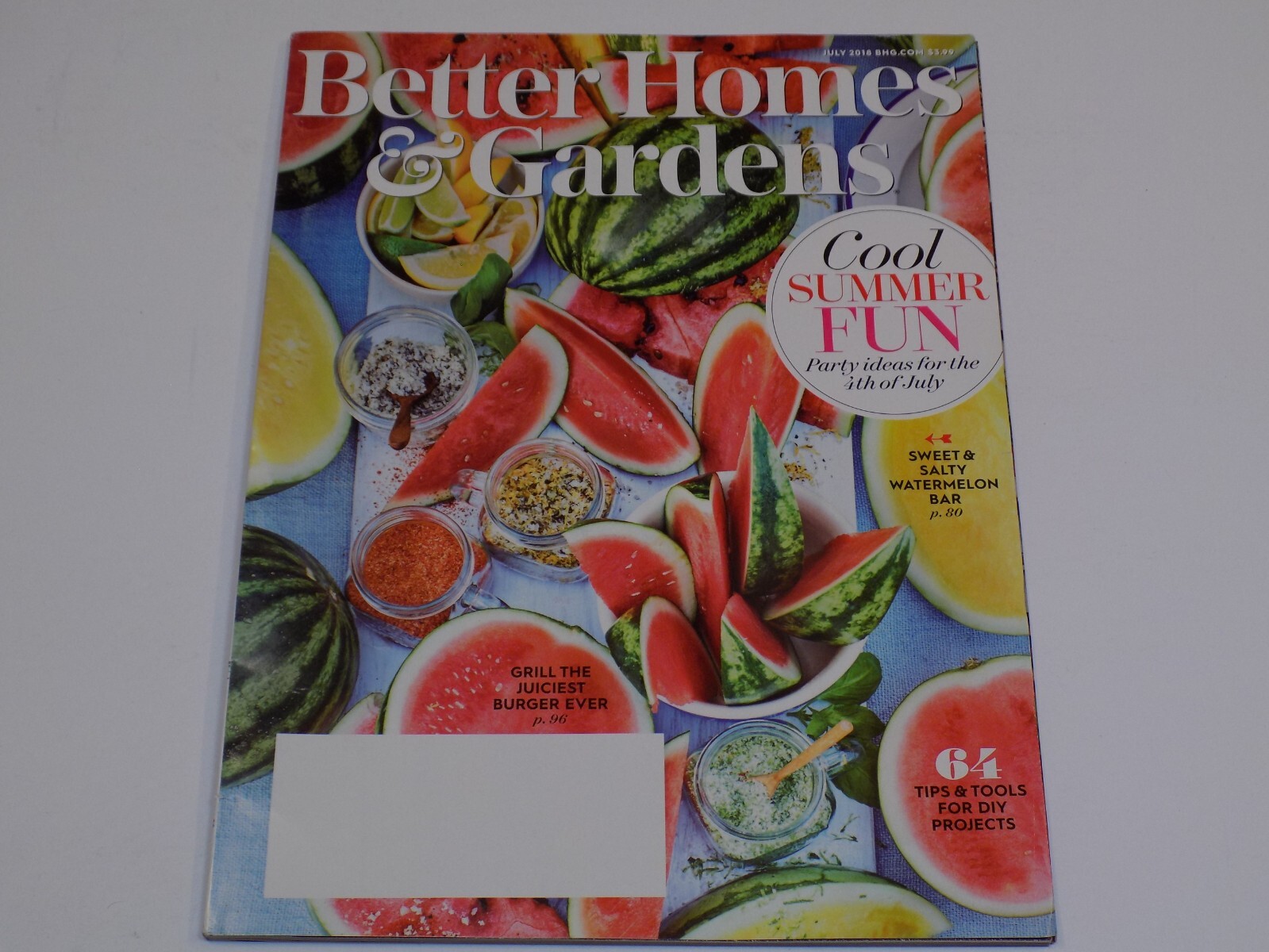 Better Homes Gardens July 2018 Summer Watermelon Bar Grill DIY Ideas