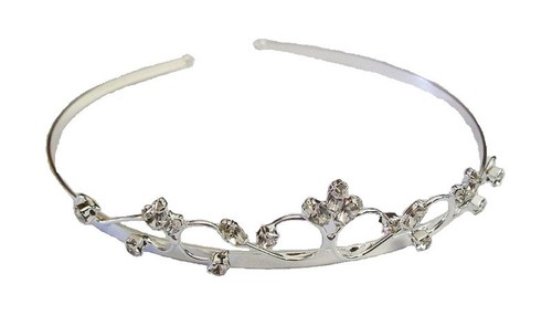 Fascia per ragazze Alice Band Fascinator corona ampia tiara sposa matrimonio diamante - Foto 5 di 15