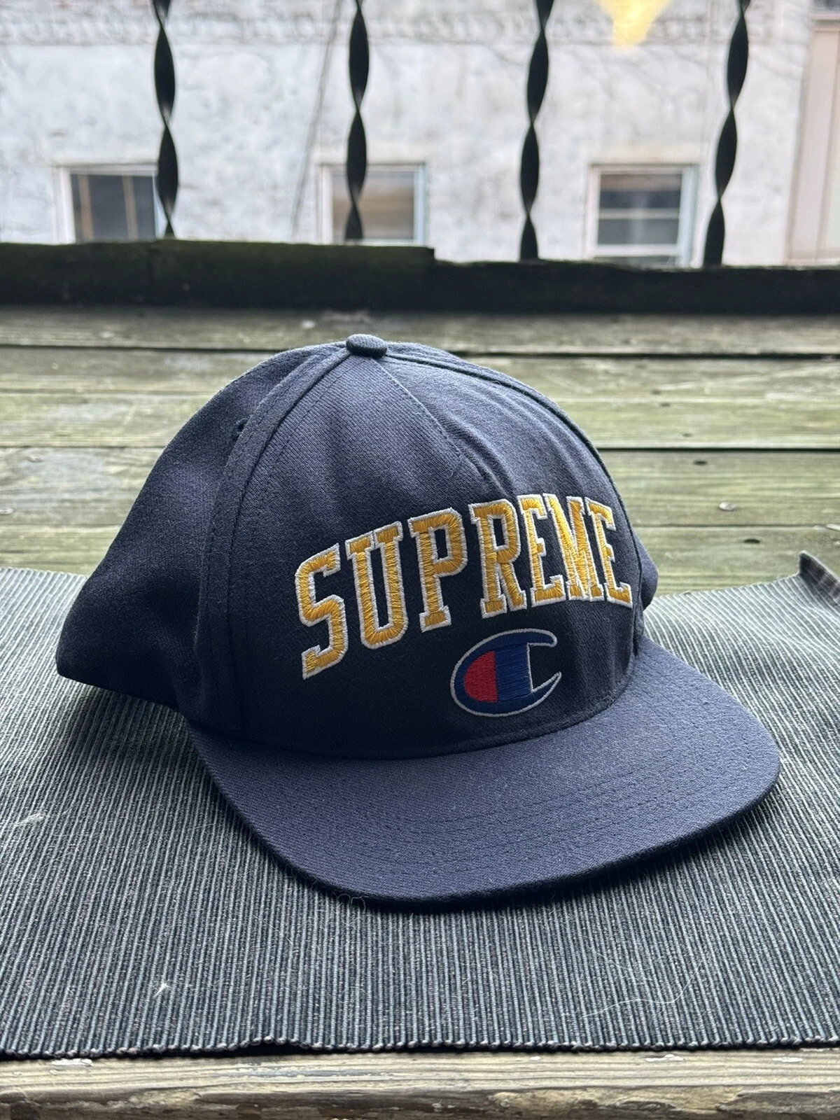 CASQUETTE SUPREME FW14 CHAMPION 5 PANNEAUX NEUVE AVEC ÉTIQUETTES LOGO BOÎTE DEADSTOCK