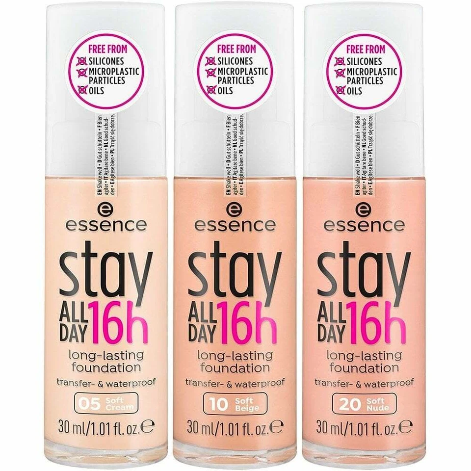 Essence Stay All Day 16H Long-Lasting Make-Up Foundation Waterproof Oil Free