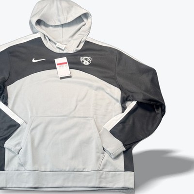 Nike Therma Fit Hoodie Brooklyn Nets Mens Large Loose Fit Basketball Pullover