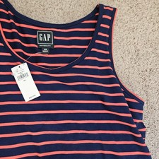 NWT Gap Maternity Nursing Dress Pinstripe Red Blue Tank XS Overlay Breastfeed