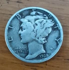 1938 Mercury Dime 10C Silver 0.9 Fine Circulated Business Strike Philly Ungraded