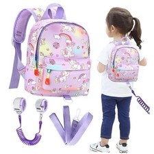Toddler Harness Backpack Leash, Mini Purple Colorful/Unicorn, Purple Link