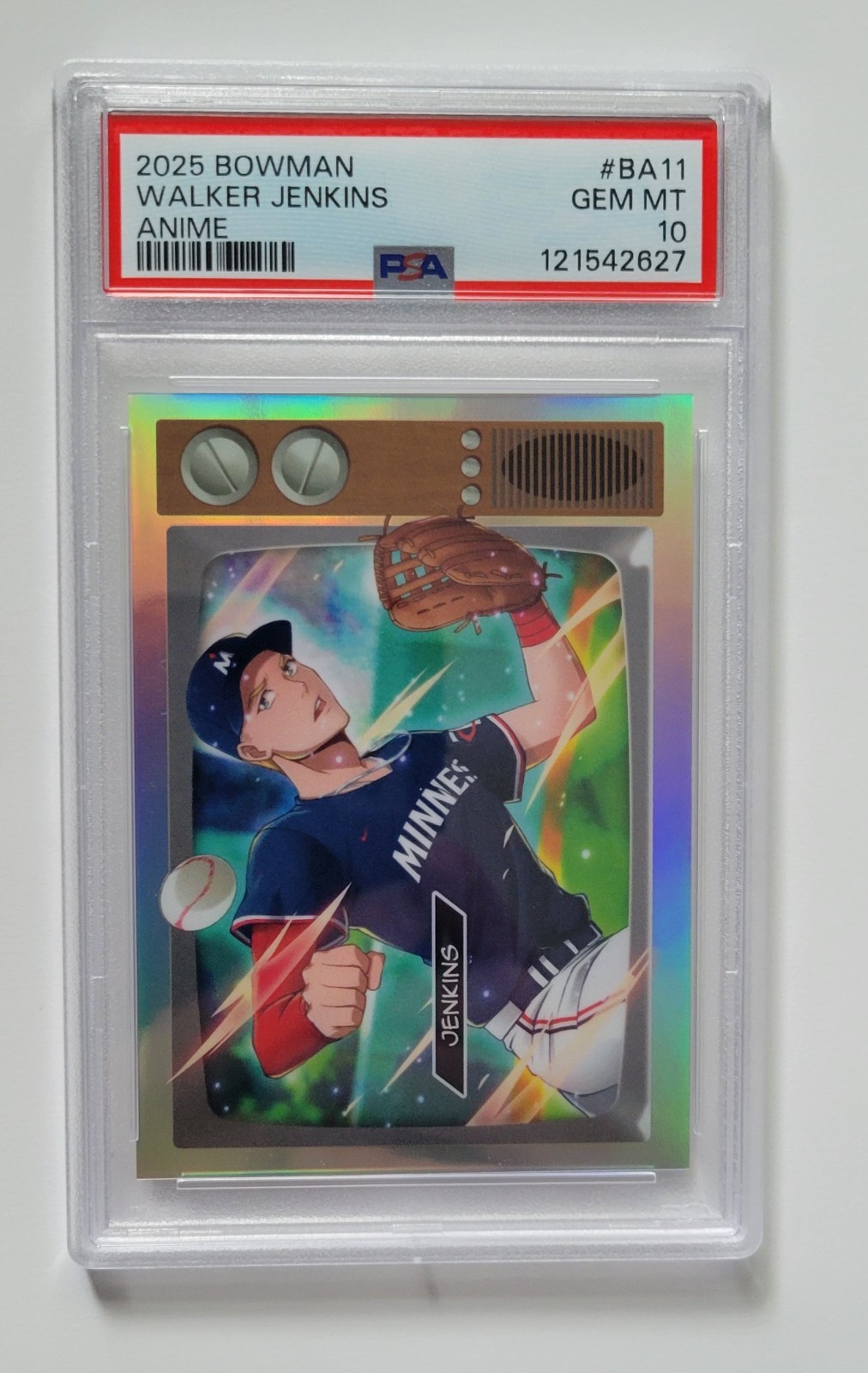 2025 Bowman #BA11 Walker Jenkins 1955-Design Anime RC HOT SSP PSA GEM MT 10