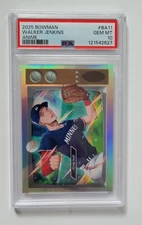 2025 Bowman #BA11 Walker Jenkins 1955-Design Anime RC HOT SSP PSA GEM MT 10