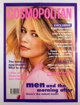 CLAUDIA SCHIFFER Faltbares Vintage Poster COSMOPOLITAN MAGAZINE Australien April 1992