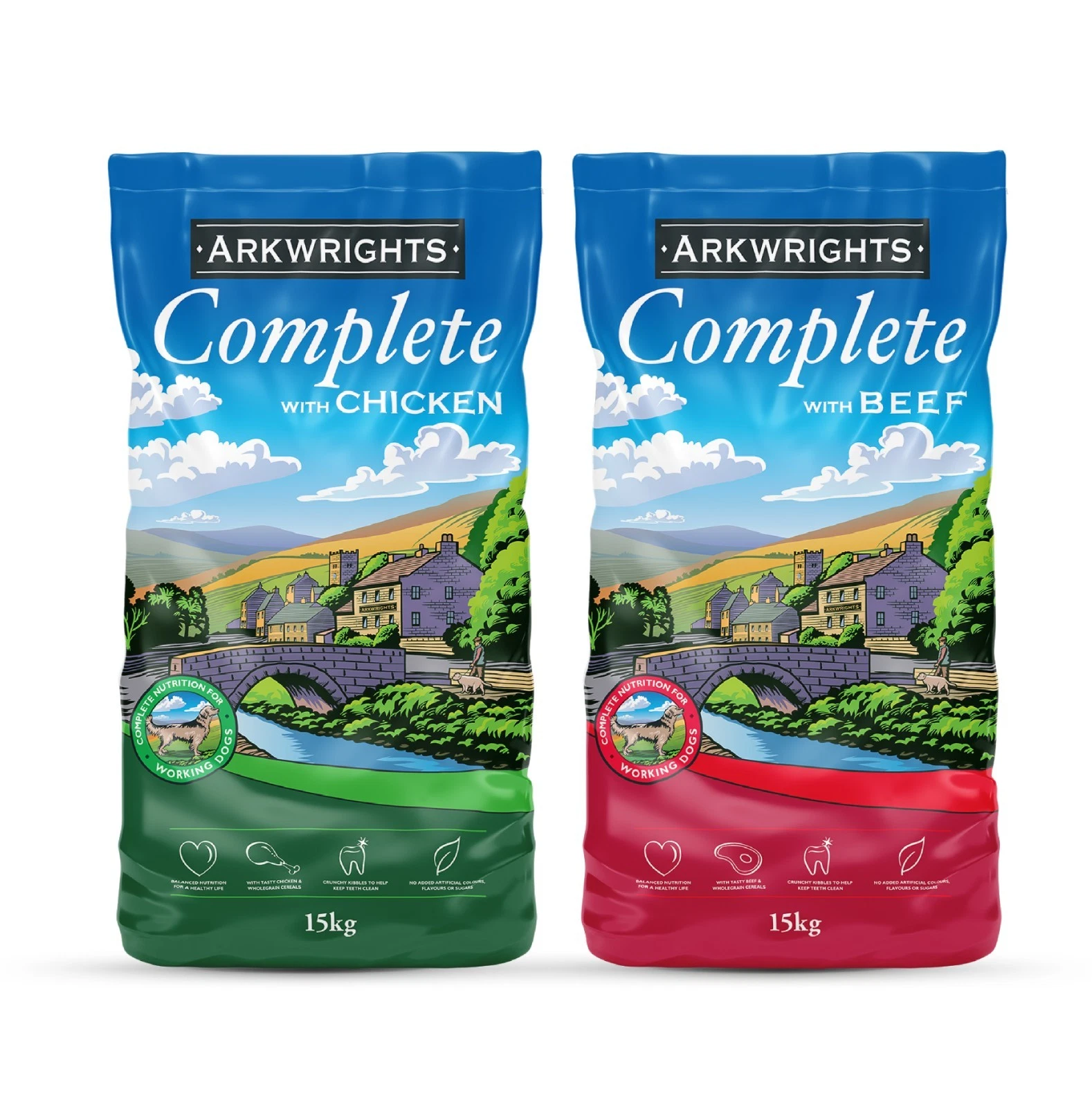 Arkwrights Complete Dry Dog Food 2 pack (30kg) - 1 x 15kg Chicken 1 x 15kg Beef
Opens in a new windo
