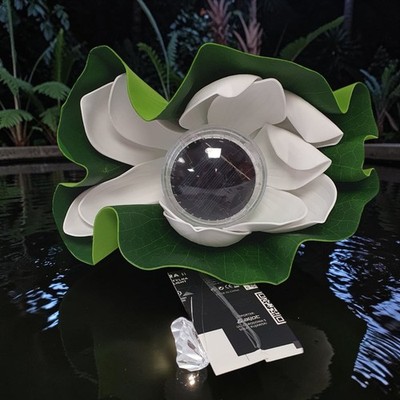 Solar schwimmende Lotus Teichleuchte LED Seerose Garten Pool Deko