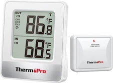 ThermoPro Indoor Outdoor Thermometer Wireless 500FT, Outside Light White 