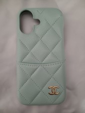 Chanel Quilted iPhone 17 Case. BLUE card holder