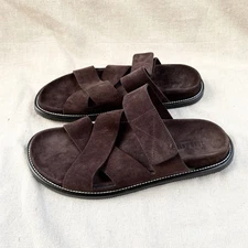 Todd Snyder Nomad Suede Crossover Sandal Brown Leather Adjustable Men's 10 NWOB