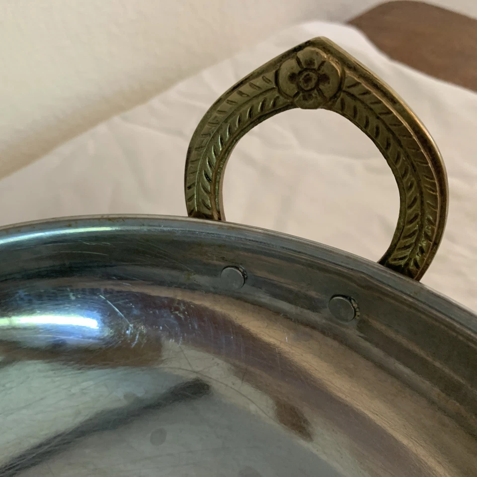 Cuencos de acero inoxidable martillado de cobre Karahi para comida india Foto 4 de 4