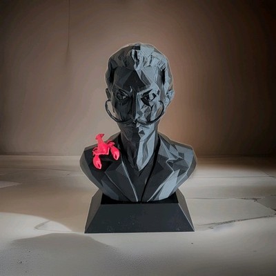 Salvador Dali Skulptur Büste Figur Polyabstrakt