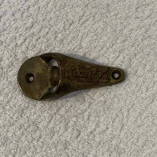 Vintage Coca Cola Brass Table Mount Soda Bottle Opener Near Mint Condition
