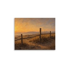 Living Earth - Golden Shoreline Fence | Fine Art Print | Matte | Ready to Frame