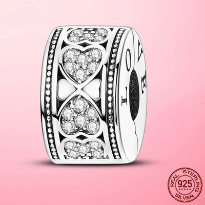 #ad #ad LAZA European Retro Love Clip 925 Sterling Silver Charm Clear CZ Fit Bracelet $8.86