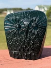 Blenko Glass Lg Owl Critter - Cerulean 6402P 5”T