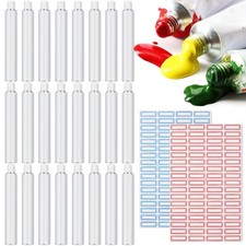 Qeeenar 24 Pcs Empty Aluminum Paint Tubes 20 ml for Making Paint...