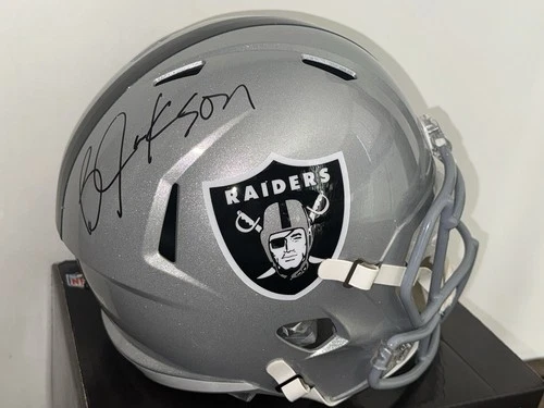 Bo Jackson  Signed Autographed Raiders Full Size Speed Helmet Bo Jackson Auth