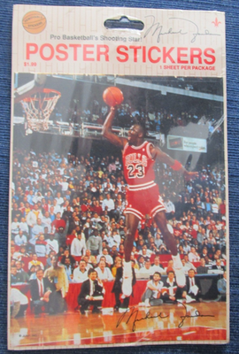 Vintage Michael Jordan Bulls Poster Sticker Jump Inc Gibson